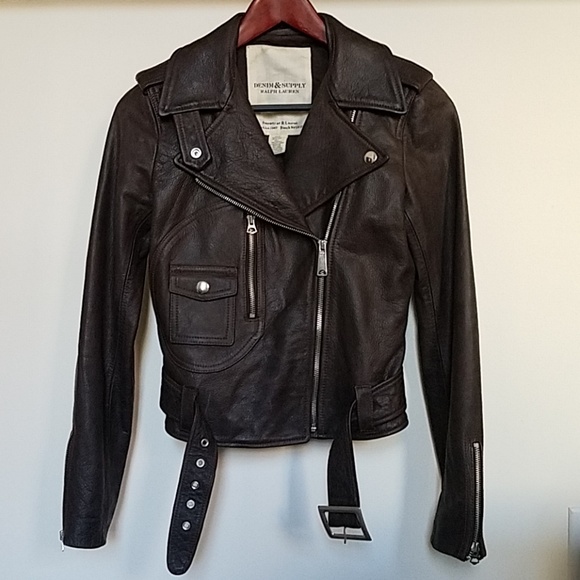 ralph lauren women's leather moto jacket